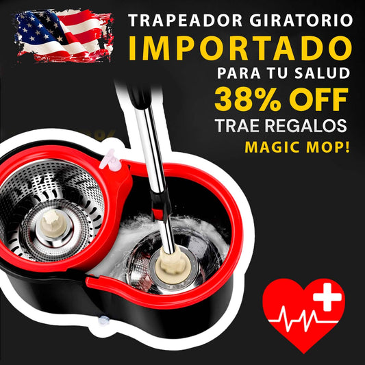 Trapeador Giratorio + Balde Especial:    AMERICANO